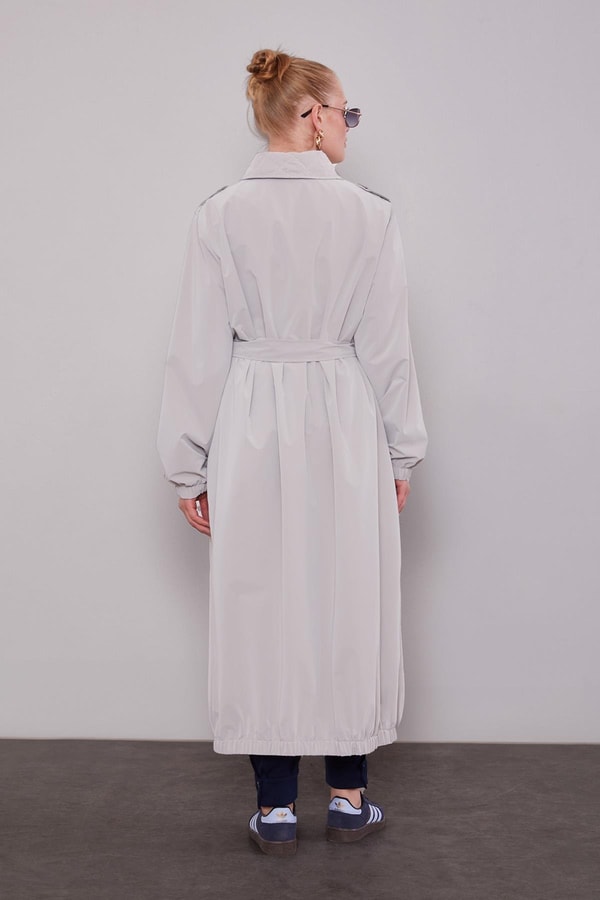 LevidorTaş Kapitone Detaylı Trençkot