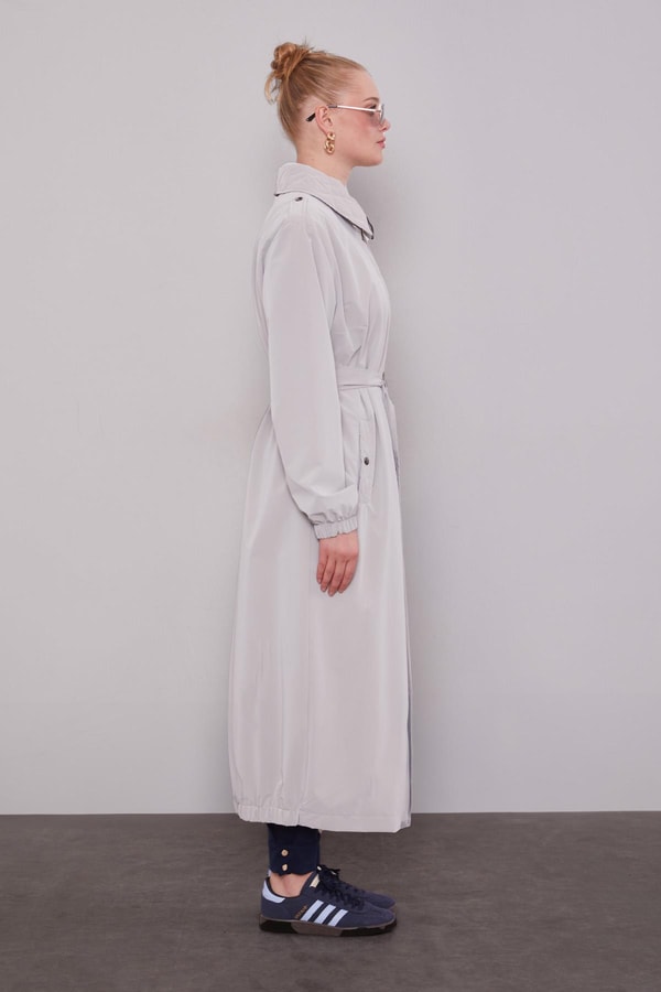 LevidorTaş Kapitone Detaylı Trençkot