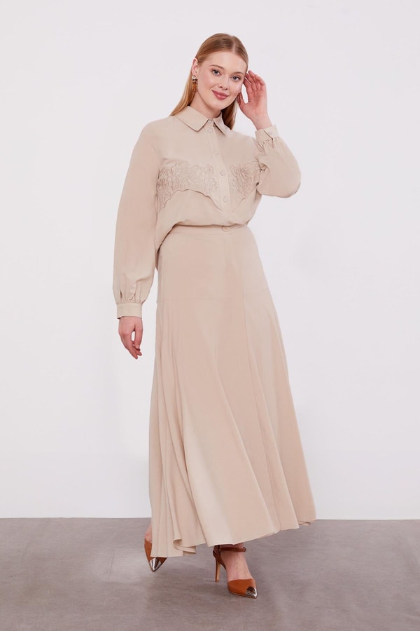 LevidorTaş Nakış Detaylı Cupra Etek Takım