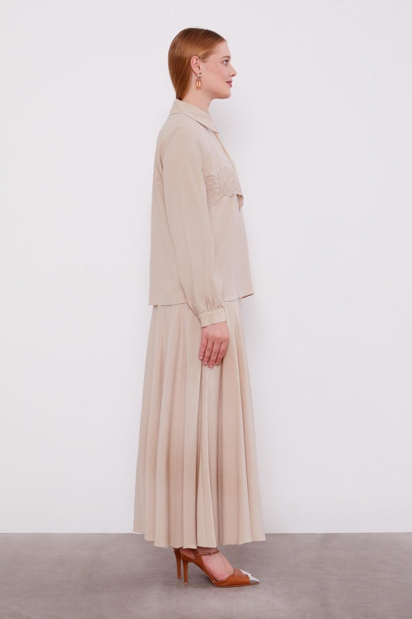 LevidorTaş Nakış Detaylı Cupra Etek Takım