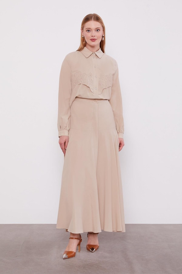 LevidorTaş Nakış Detaylı Cupra Etek Takım