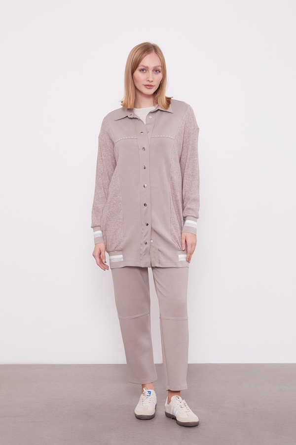 LevidorTaş Simli Ribana Detay Takım