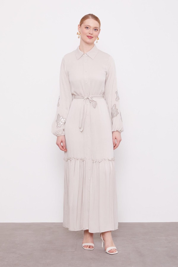 LevidorTAŞ Taş İşleme Detaylı Cupra Elbise