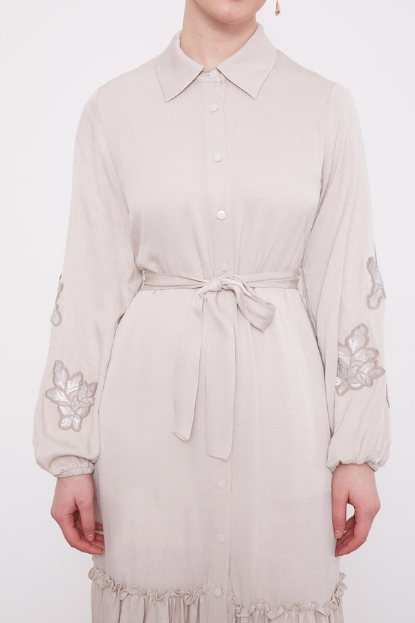 LevidorTAŞ Taş İşleme Detaylı Cupra Elbise