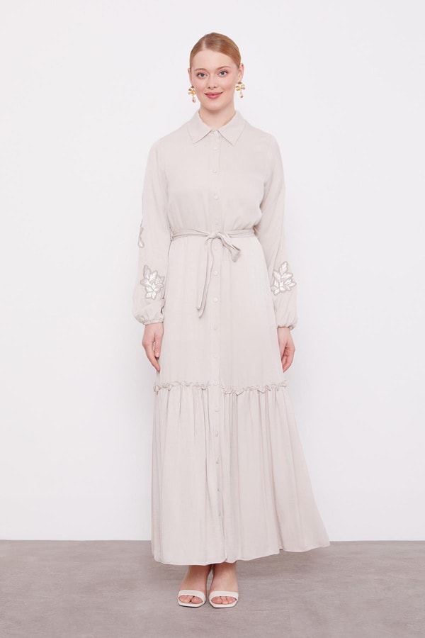 LevidorTAŞ Taş İşleme Detaylı Cupra Elbise