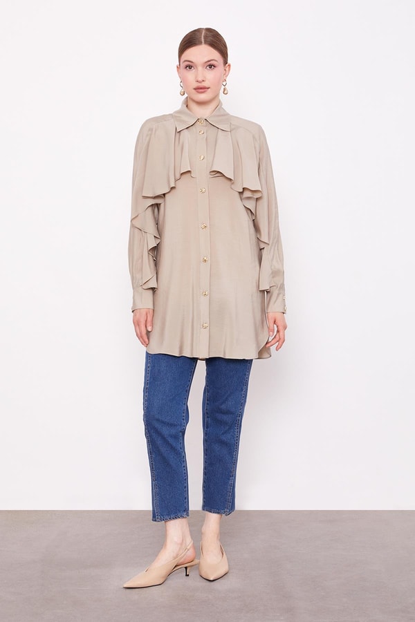 LevidorTaş Volan Detaylı Gömlek