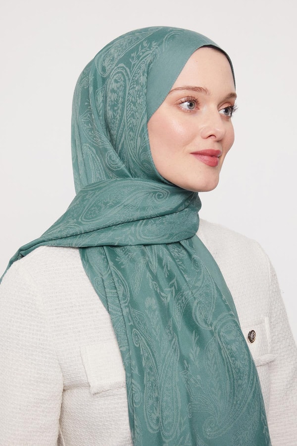 LevidorTurkuaz Hint Desen Grazia Şal