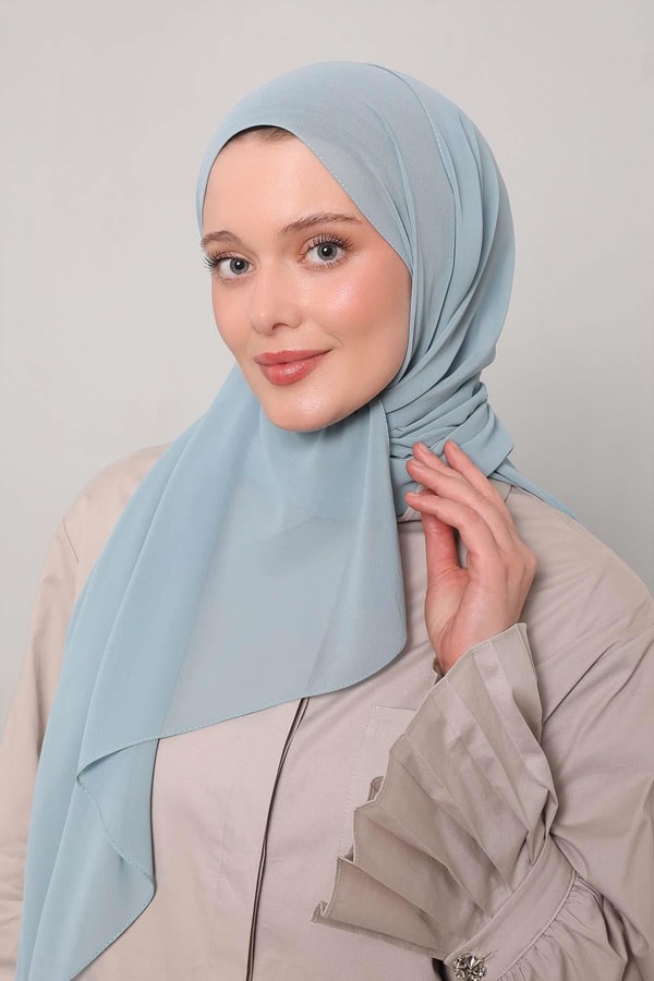 LevidorTurkuaz Lux Şifon Şal