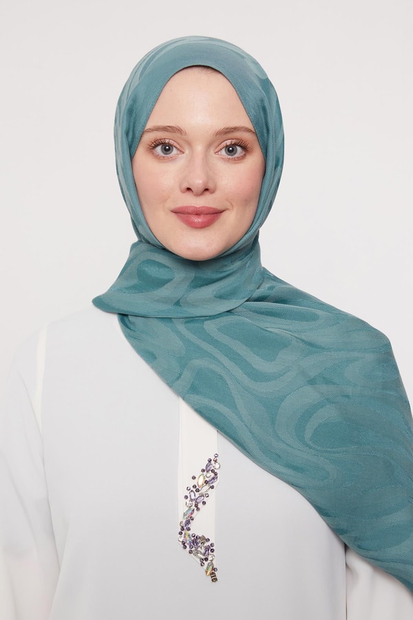 LevidorTurkuaz Soyut Desen Grazia Şal