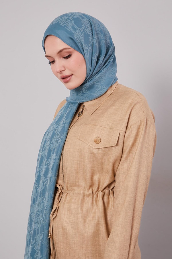 LevidorTurkuaz Tuğra Desen Grazia Şal