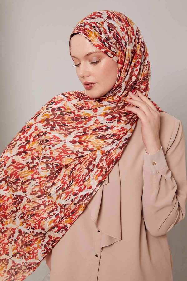 LevidorTuruncu Batik Desen Pamuk Şal