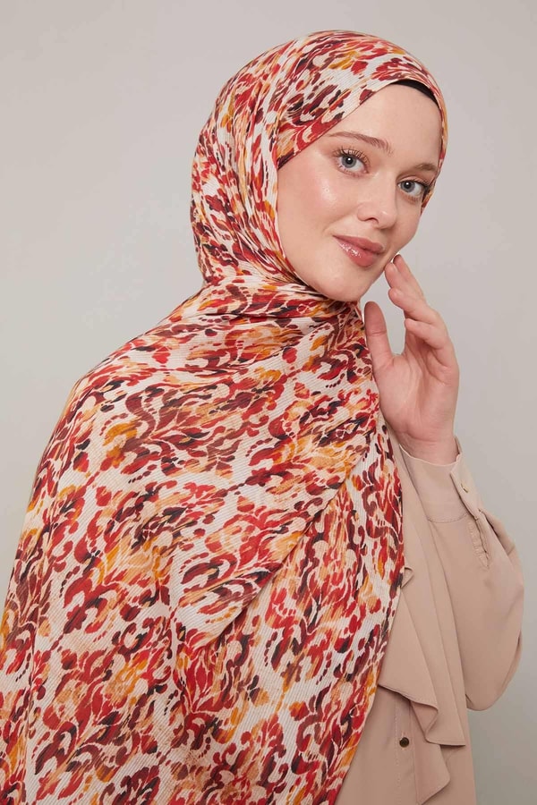 LevidorTuruncu Batik Desen Pamuk Şal