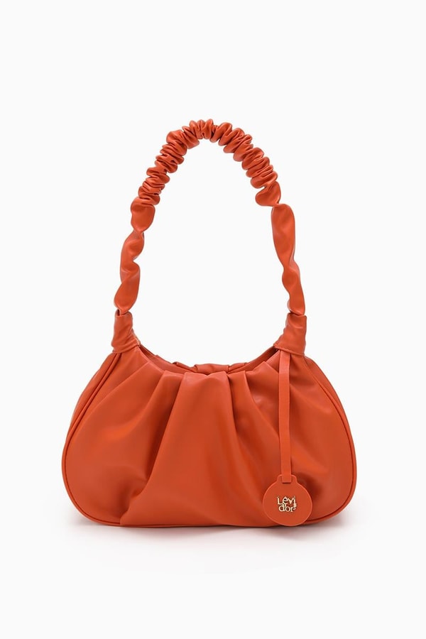 LevidorTuruncu Büzgü Askılı Omuz Çantası