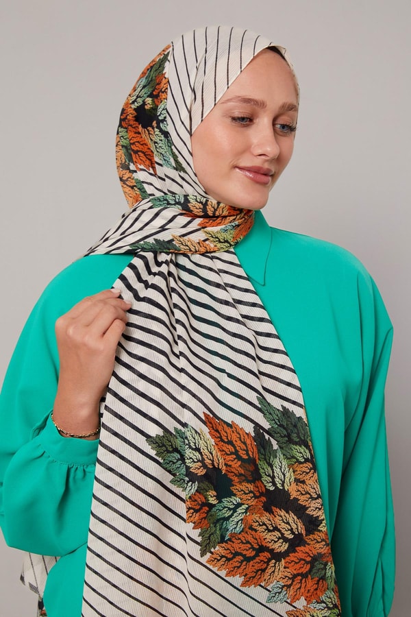 LevidorTuruncu Çam Desen Pamuk Şal