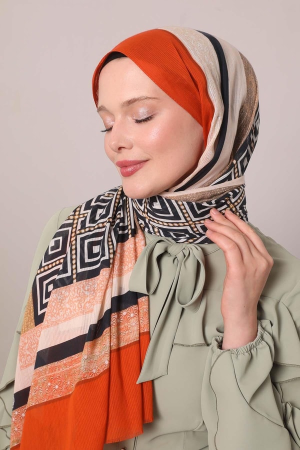 LevidorTuruncu Yıldız Desen Pamuk Şal