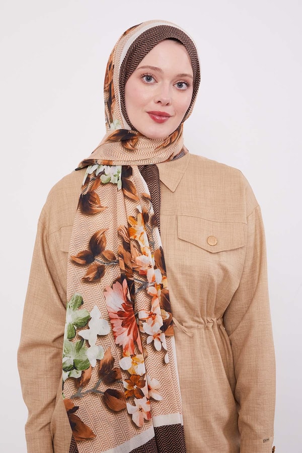 LevidorTuruncu Zigzag Pamuklu Şal