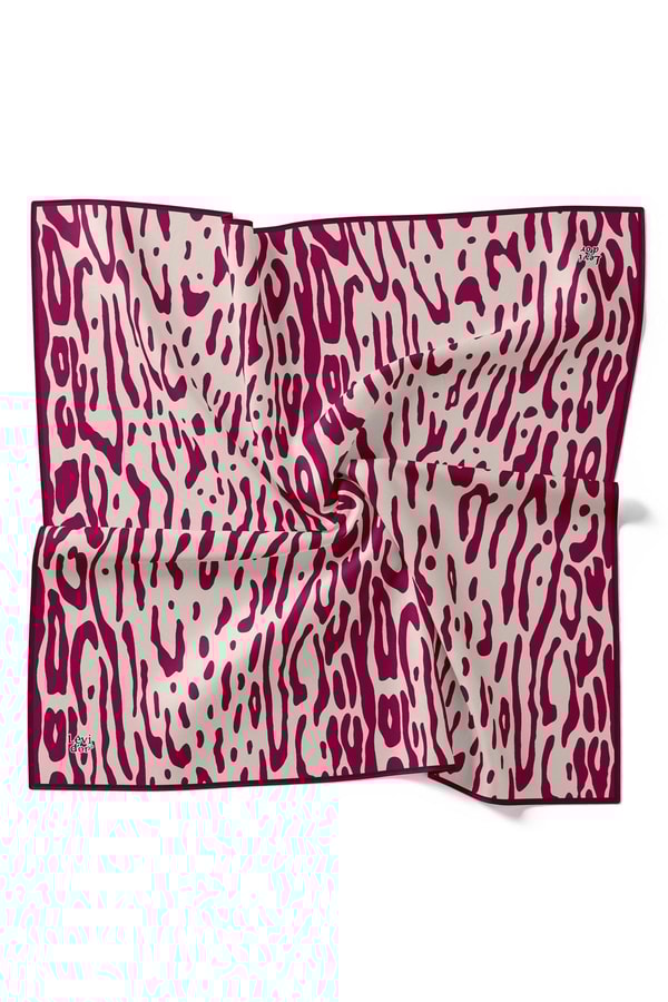 LevidorVişne Dalmaçya Desen Twill İpek Eşarp