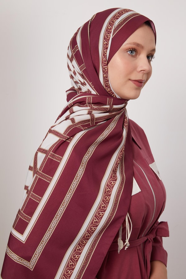 LevidorVişne Varak Desen Love Şal