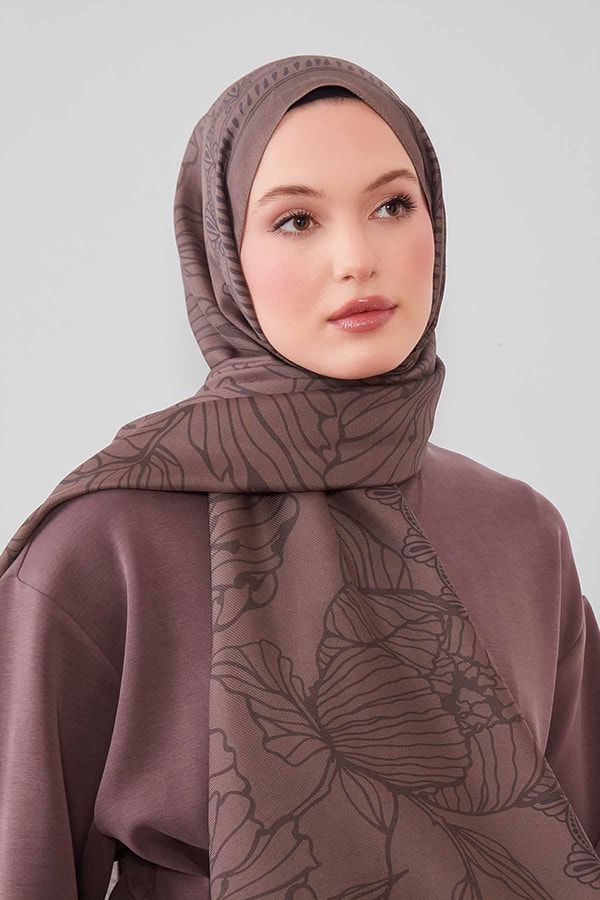 LevidorVizon Çiçek Desenli Yün İpek Şal