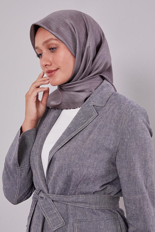 LevidorVizon Çizgili Twill İpek Eşarp