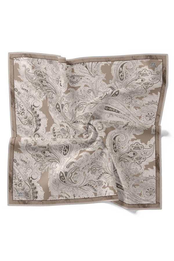 LevidorVizon Çizim Etnik Desen Twill İpek Eşarp