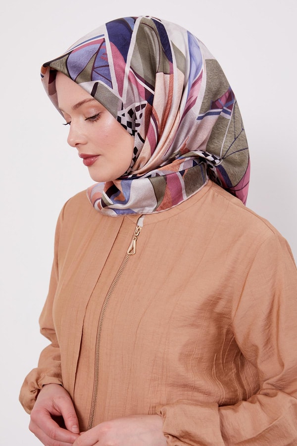 LevidorVizon Dama Desen Twill İpek Eşarp