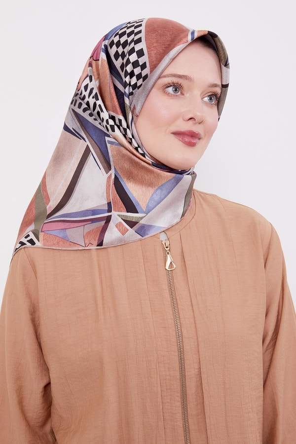 LevidorVizon Dama Desen Twill İpek Eşarp