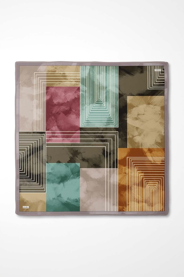 LevidorVizon Desenli Twill İpek Eşarp