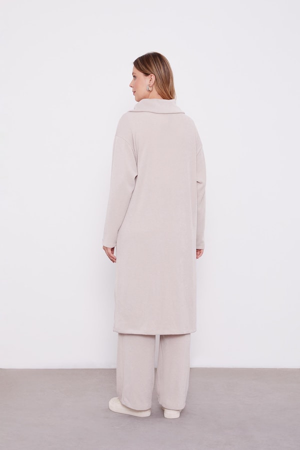 LevidorVizon Düğme Detaylı Pantolonlu Tunik Takım