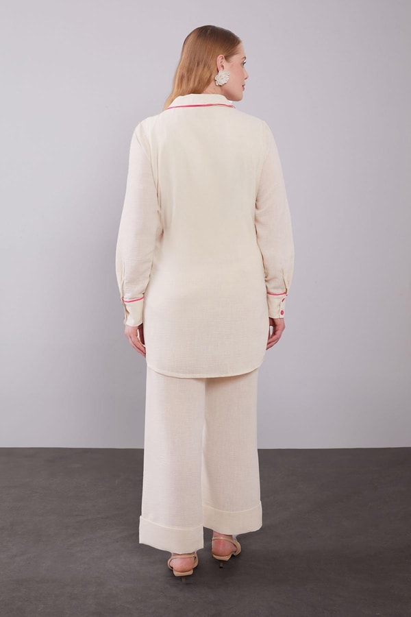 LevidorVizon Düğmeli Bel Bağlama Detaylı İkili Takım