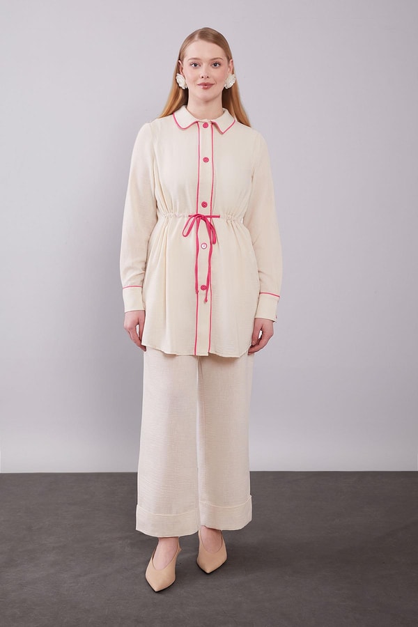 LevidorVizon Düğmeli Bel Bağlama Detaylı İkili Takım