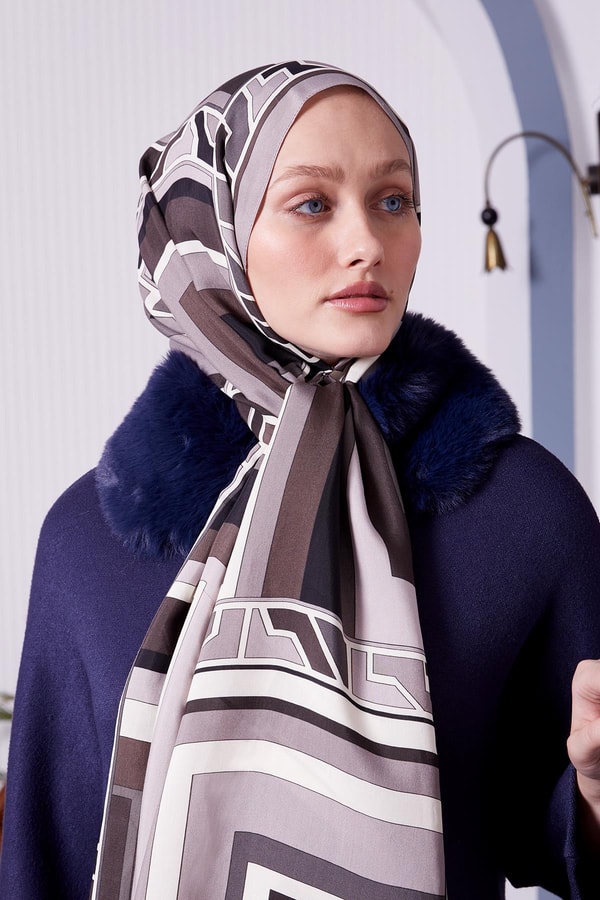 LevidorVizon Geometrik Desen Royal Şal