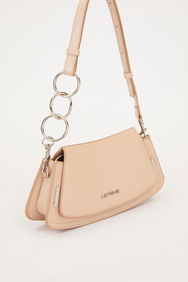 LevidorVizon Kapaklı Deri Asklı Baget Çanta