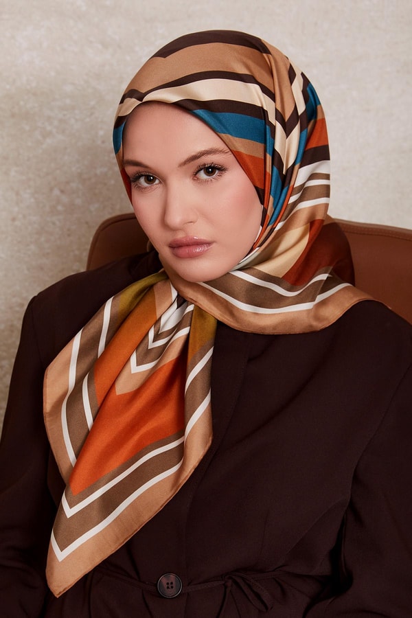 LevidorVizon Kare Desen Twill İpek Eşarp