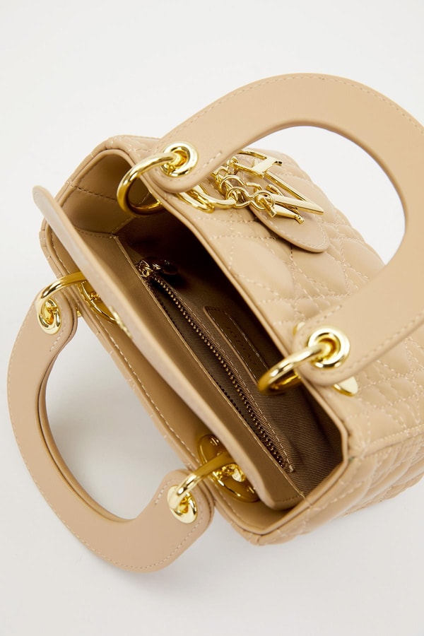 LevidorVİZON Kare Gold Detaylı El Çantası