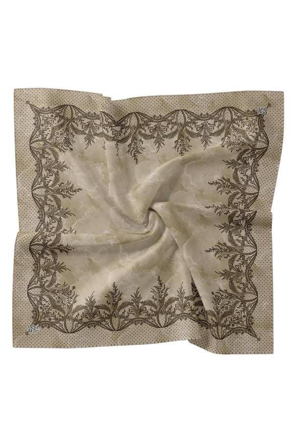 LevidorVizon Kenar Benekli Twill İpek Eşarp