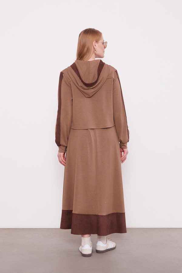 LevidorVizon Kısa Hırkalı Fermuar Kapamalı Etek Takım