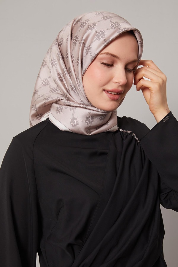 LevidorVizon Mini Yonca Desen Twill İpek Eşarp