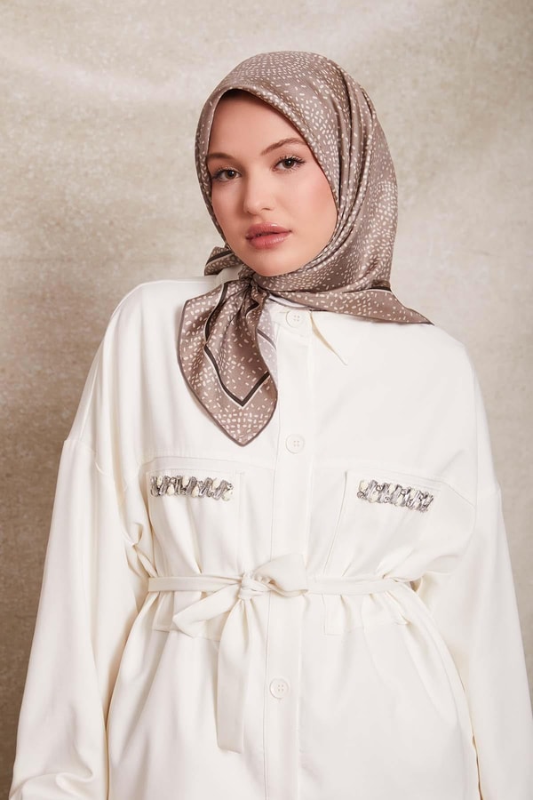 LevidorVizon Noktalı Daireler Bask. Twill İpek Eşarp