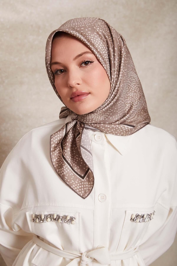 LevidorVizon Noktalı Daireler Bask. Twill İpek Eşarp