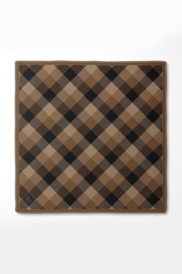 LevidorVizon Noktalı Kareli Twill İpek Eşarp