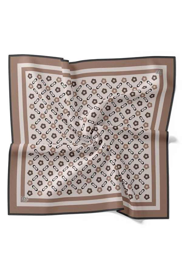 LevidorVizon Papatya Desen Twill İpek Eşarp