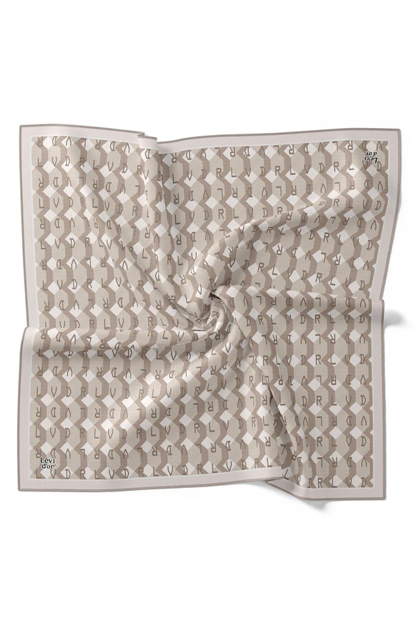 LevidorVizon Petek Baskılı Twill İpek Eşarp
