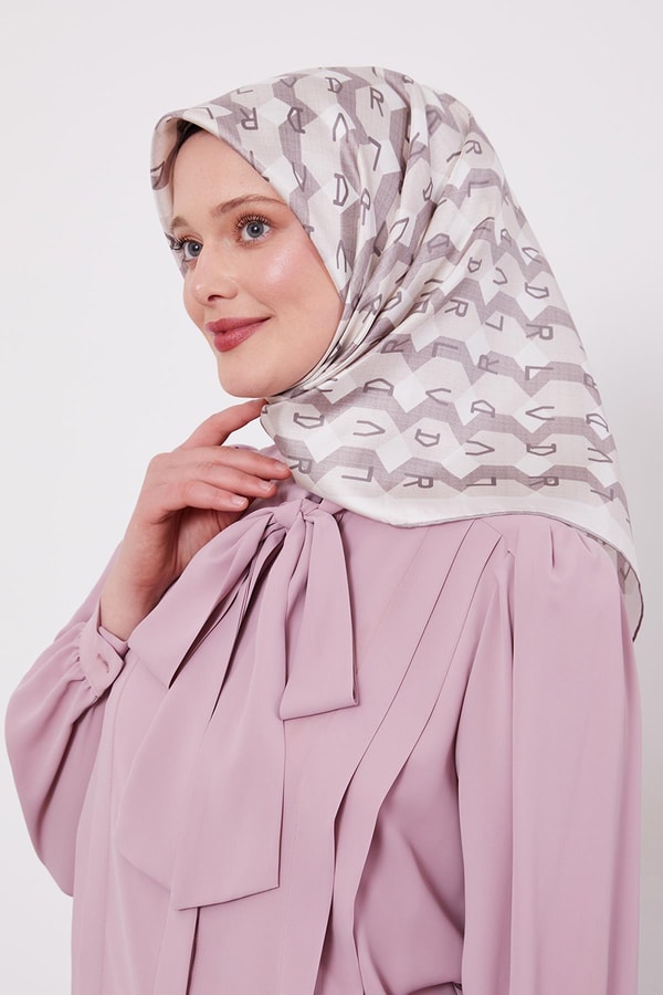 LevidorVizon Petek Baskılı Twill İpek Eşarp