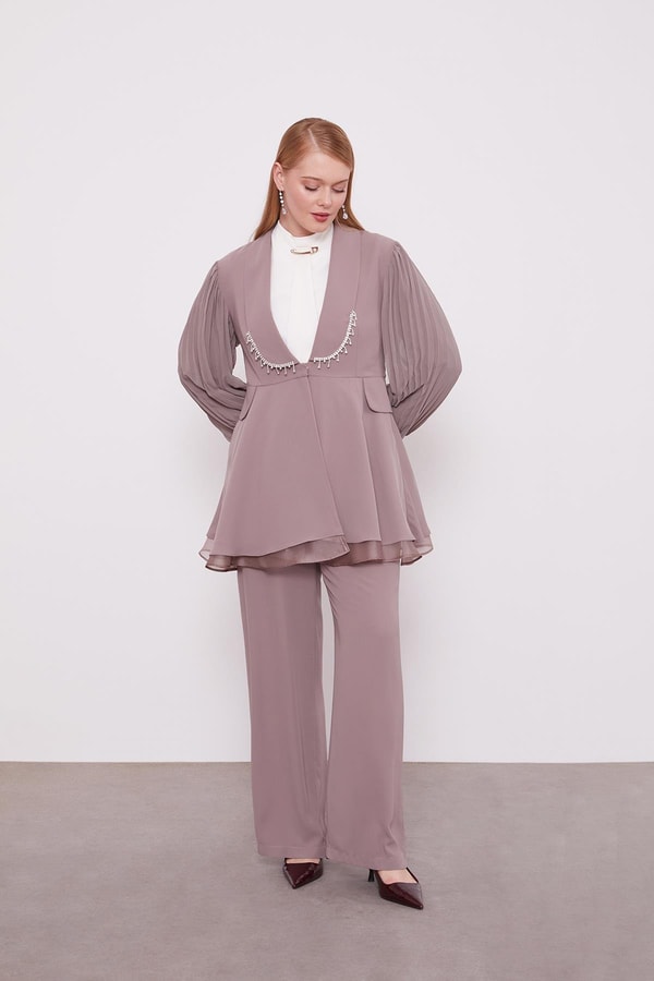 LevidorVizon Şifon kollu Taş Detay