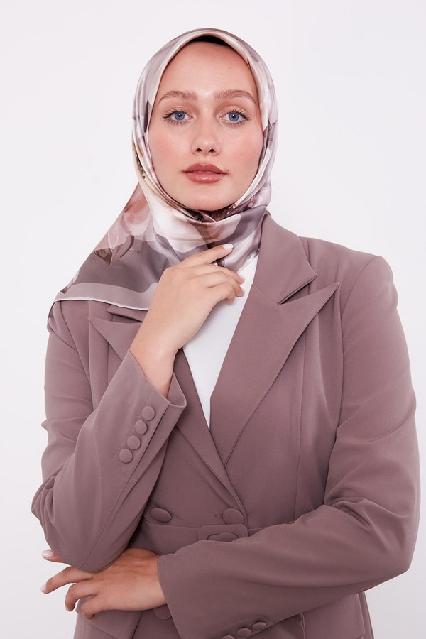 LevidorVizon Soft Çiçek Desen Sura İpek Eşarp