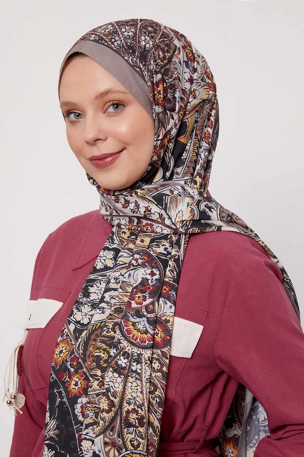 LevidorVizon Soyut Çiçek Desen Love Şal