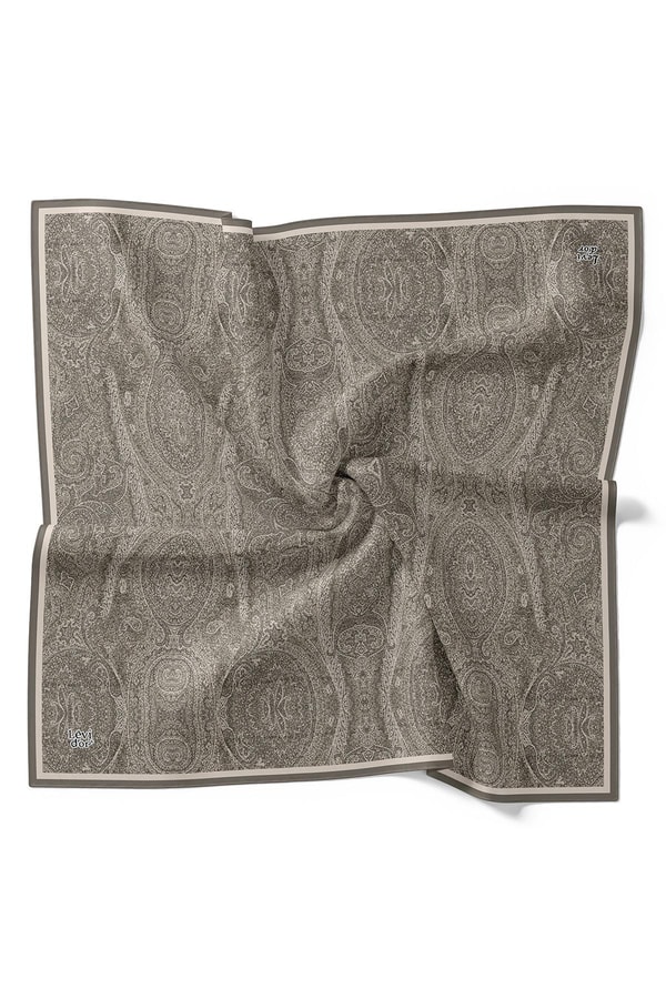 LevidorVizon Soyut Etnik Desen Twill İpek Eşarp