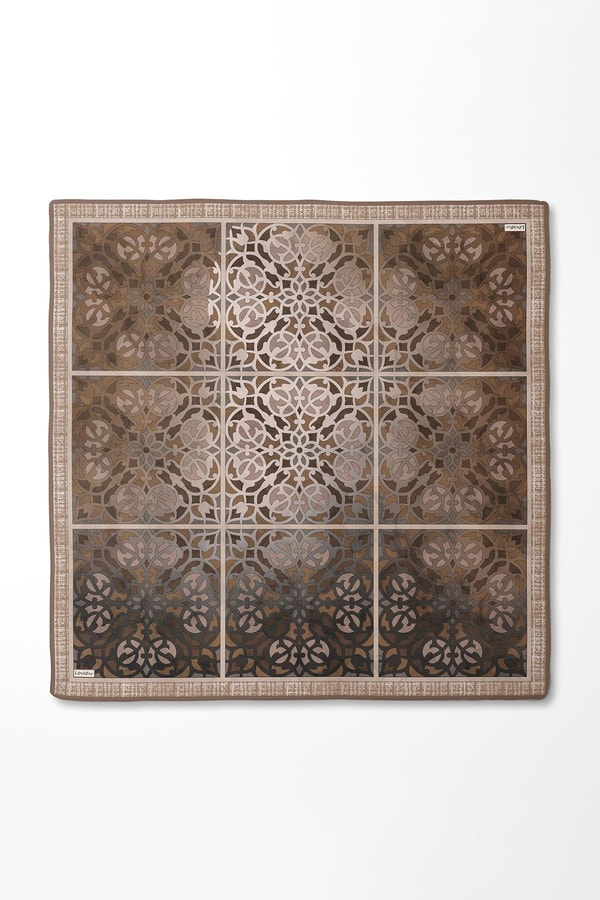 LevidorVizon Vectör Desen Twill İpek Eşarp