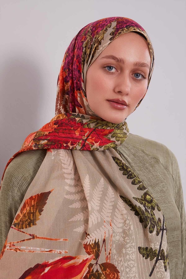 LevidorVizon Yaprak Desen Pamuk Şal